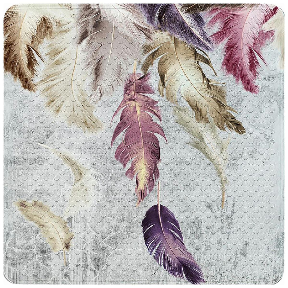 BADEMATTE Federn - Lila, Kunststoff (53/53cm) - Sanilo