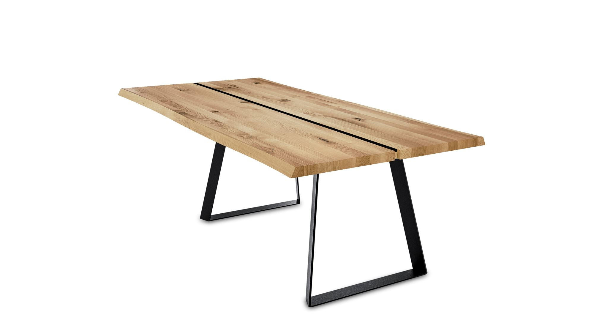 BAUMKANTENTISCH Dannie 2 220x77x100 Massivholztisch Wildeiche geölt - Wildeiche, Holz (220/77/100cm) - 58aufmkessel