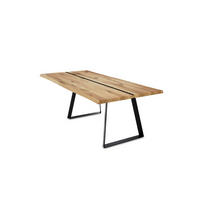 BAUMKANTENTISCH Dannie 2 160x77x90 Massivholztisch Wildeiche geölt - Wildeiche, Holz (160/77/90cm) - 58aufmkessel