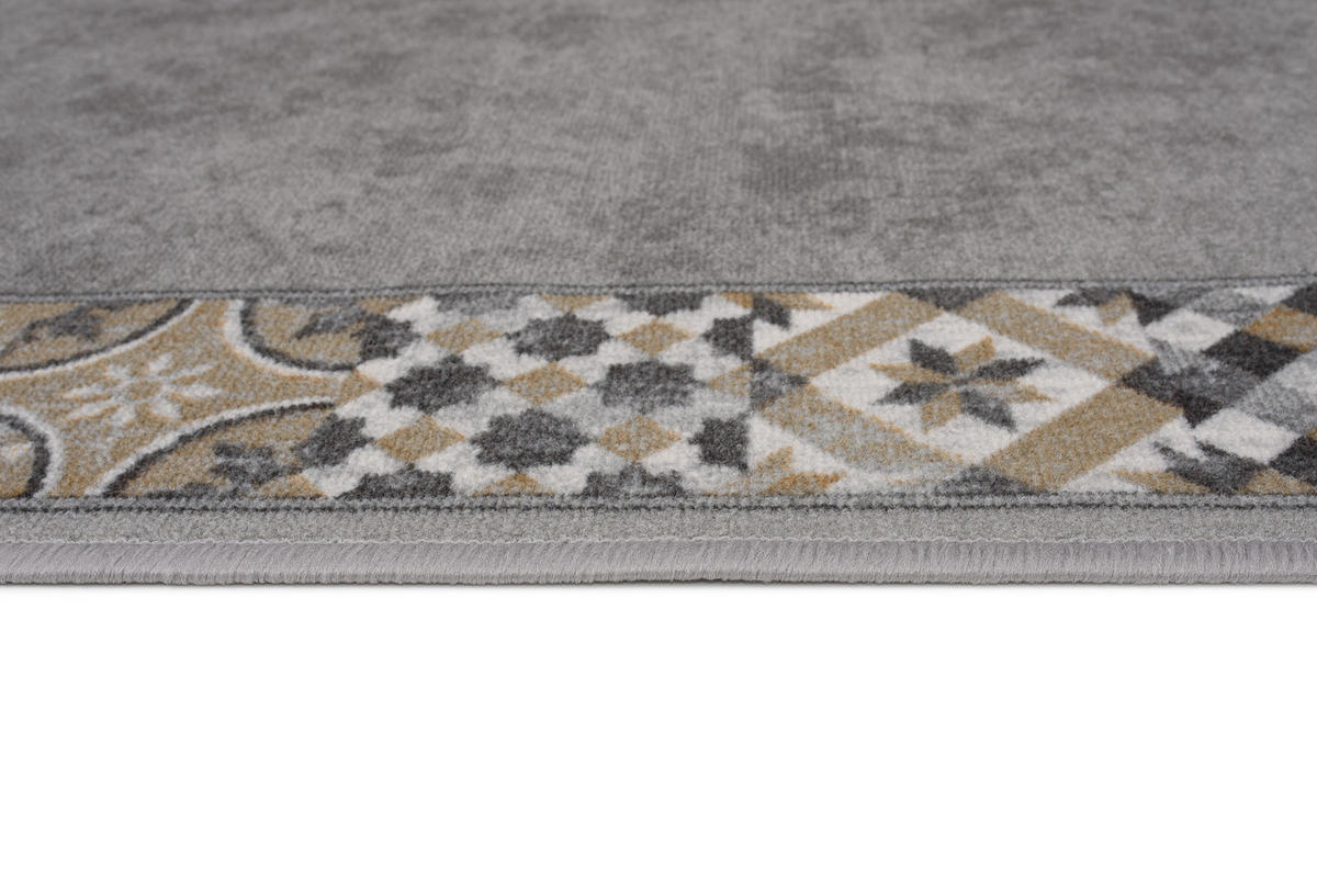 TEPPICHLÄUFER Anti-Rutsch Grau rutschfest Gummiunterlage 100/100 cm - Grau, Textil (100/100cm) - Tapiso