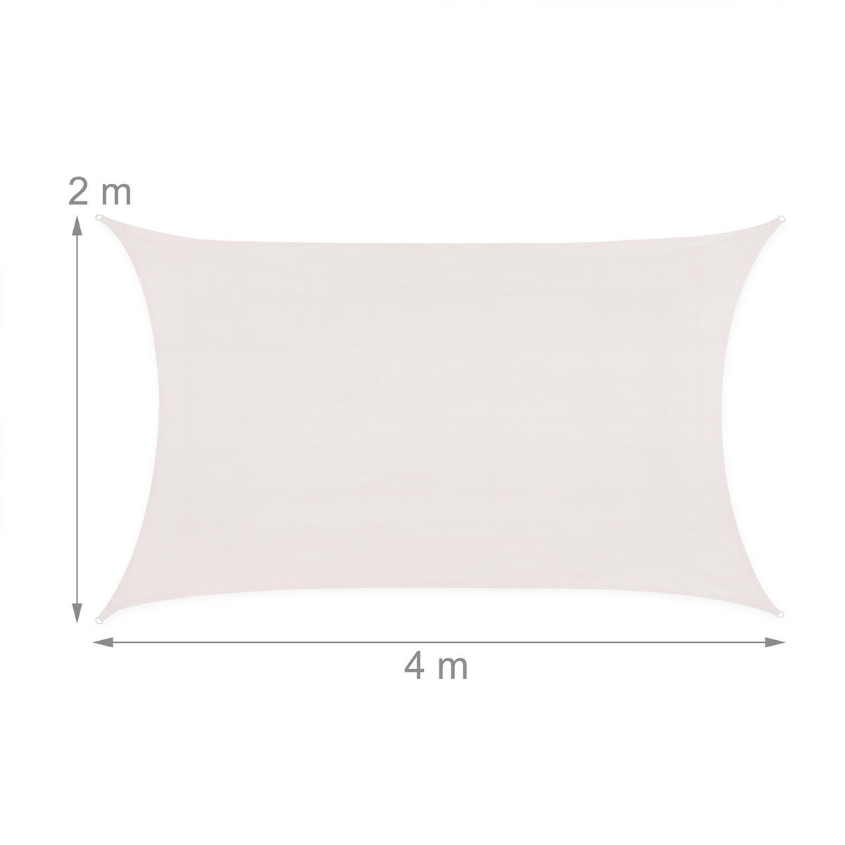 SONNENSEGEL - Weiß, Kunststoff/Metall (400/200cm) - Relaxdays