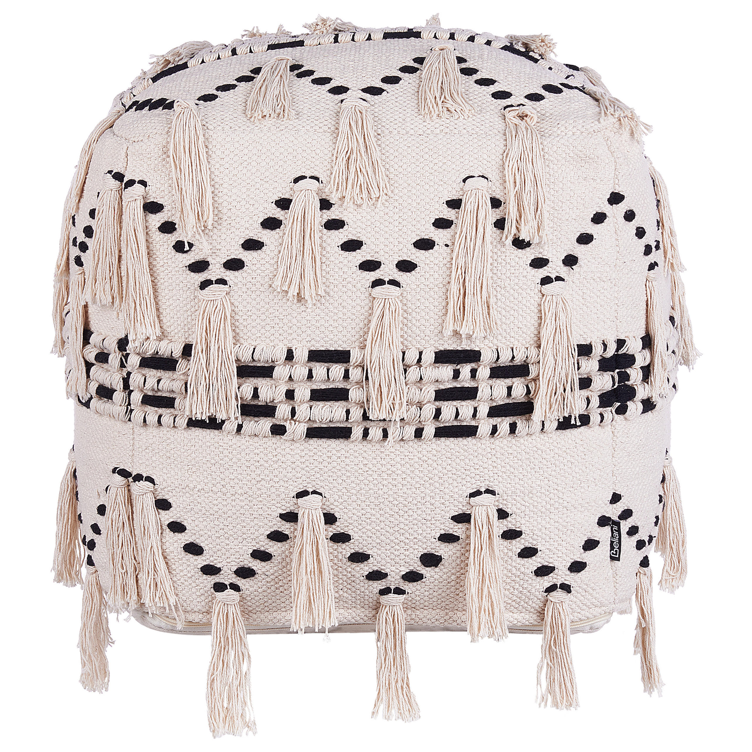 POUF Thondi 50/50/50 cm - Beige, Naturmaterialen/Textil (45/45/45cm) - Beliani