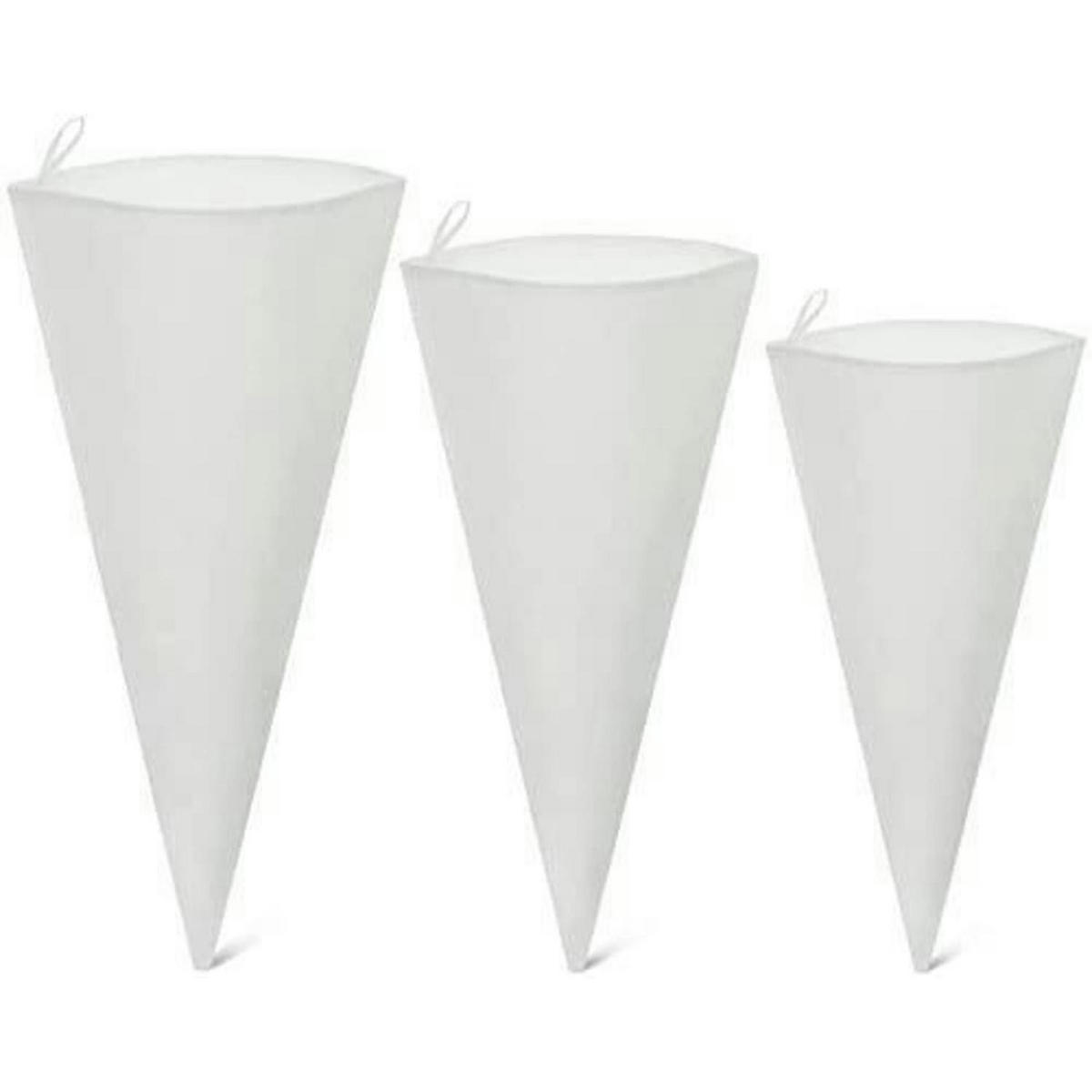 SPRITZBEUTEL Set 3-teilig wiederverwendbar Silikon Profi - Weiß, Kunststoff (15/1/30cm)