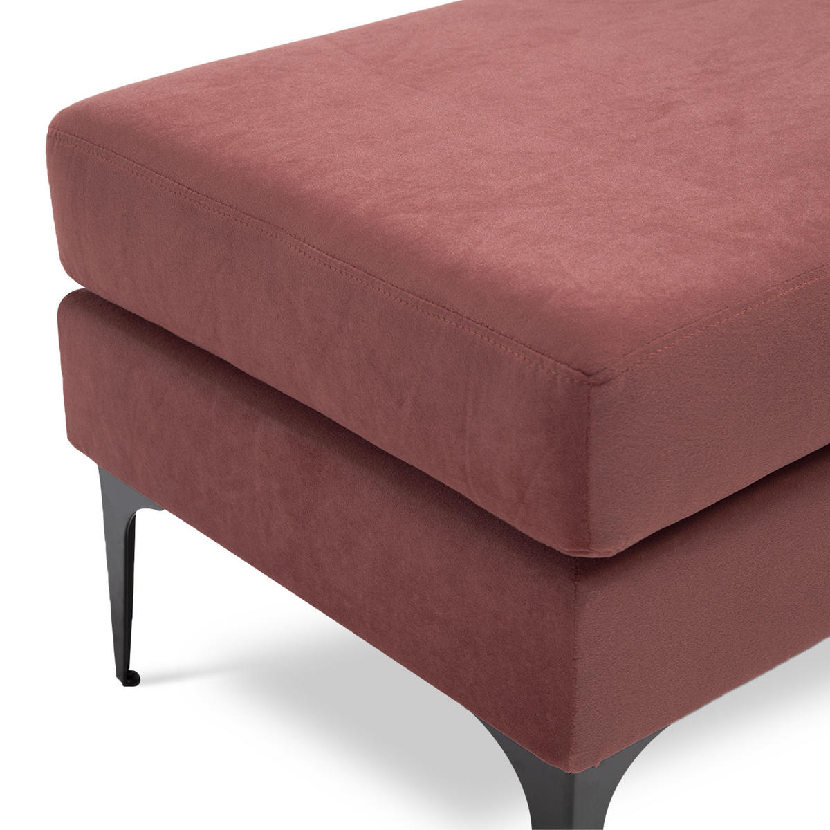 BANK/BETTENDE Max aus altrosa Samt - Pink/Schwarz, Holz/Textil (119/44.5/50.5cm) - Sicaan