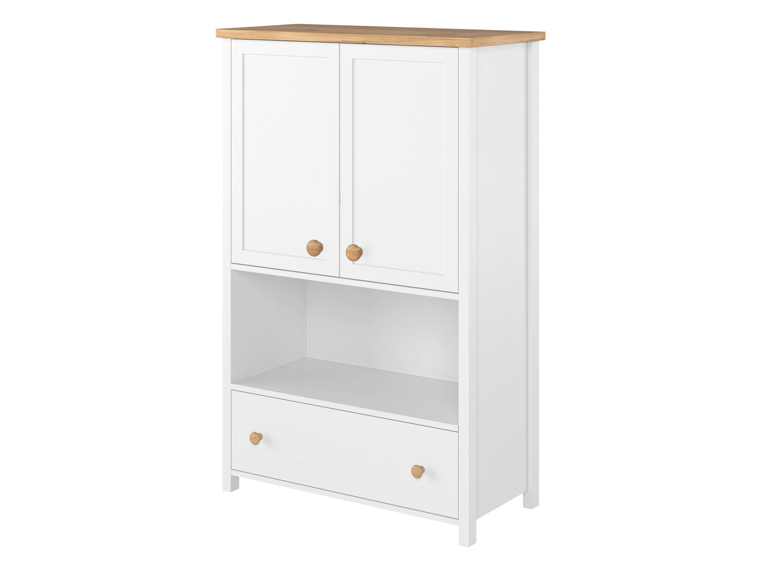 KOMMODE Story 2D1S SO11 - Eichefarben/Weiß, Holzwerkstoff/Kunststoff (85/132/42cm) - MIRJAN24