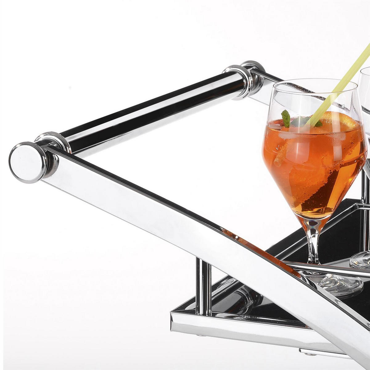 SERVIERWAGEN EVO - Schwarz, Glas/Metall (66/73/46cm) - IDIMEX