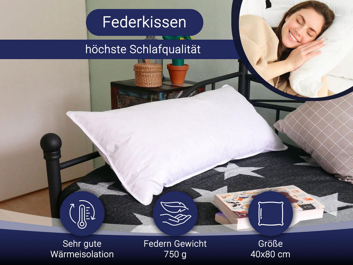 KISSEN, 40x80 cm, 100% Baumwolle, Weiß - Weiß, Textil (40/80cm) - Zollner