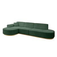 ECKSOFA Ottomane Links MARI-L2-v2 - 328x171x83 cm Grün Cord - Grün, Holzwerkstoff/Textil (328/171cm) - ALTDECOR