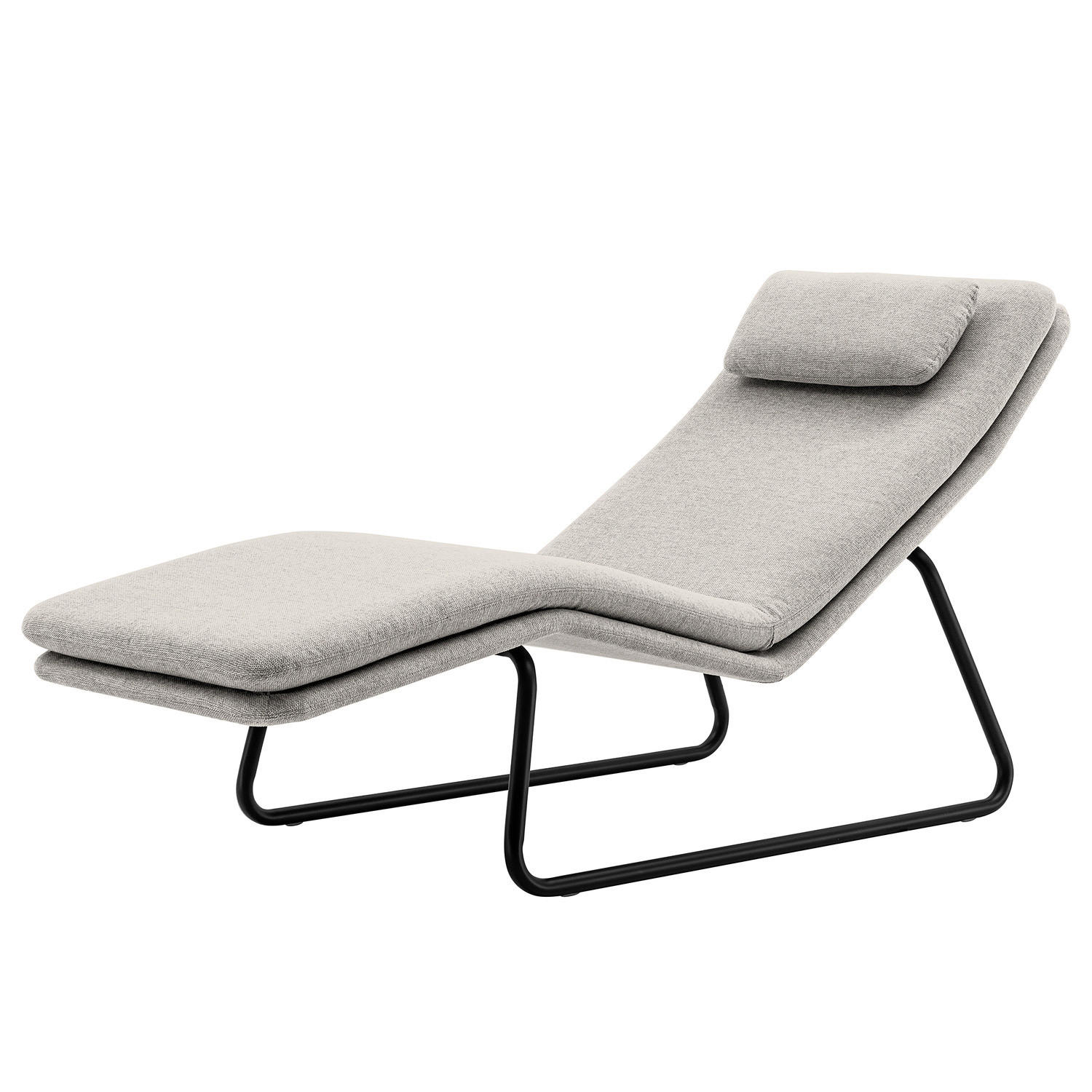 RELAXLIEGE - Webstoff - Hellgrau/Schwarz, Textil (70/88/168cm) - home24