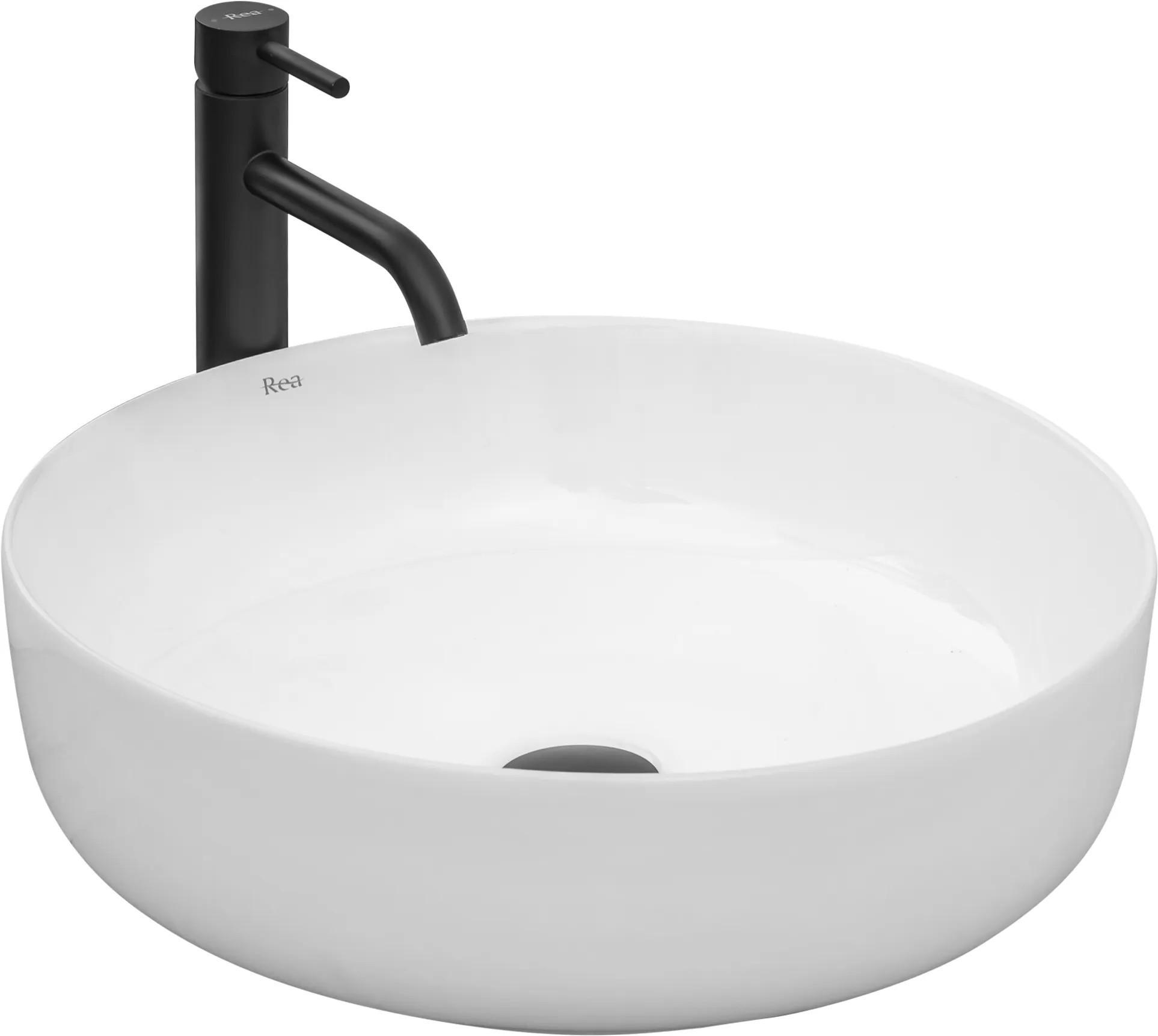 AUFSATZWASCHBECKEN Rea Elma - Weiß, Keramik (45/14/45cm) - REA