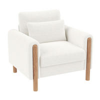 LOUNGESESSEL Teddy-Samt mit dickem Sitzkissen 87/83/88,5 cm Weiß - Weiß, Textil (83/88.5/87cm) - Redom