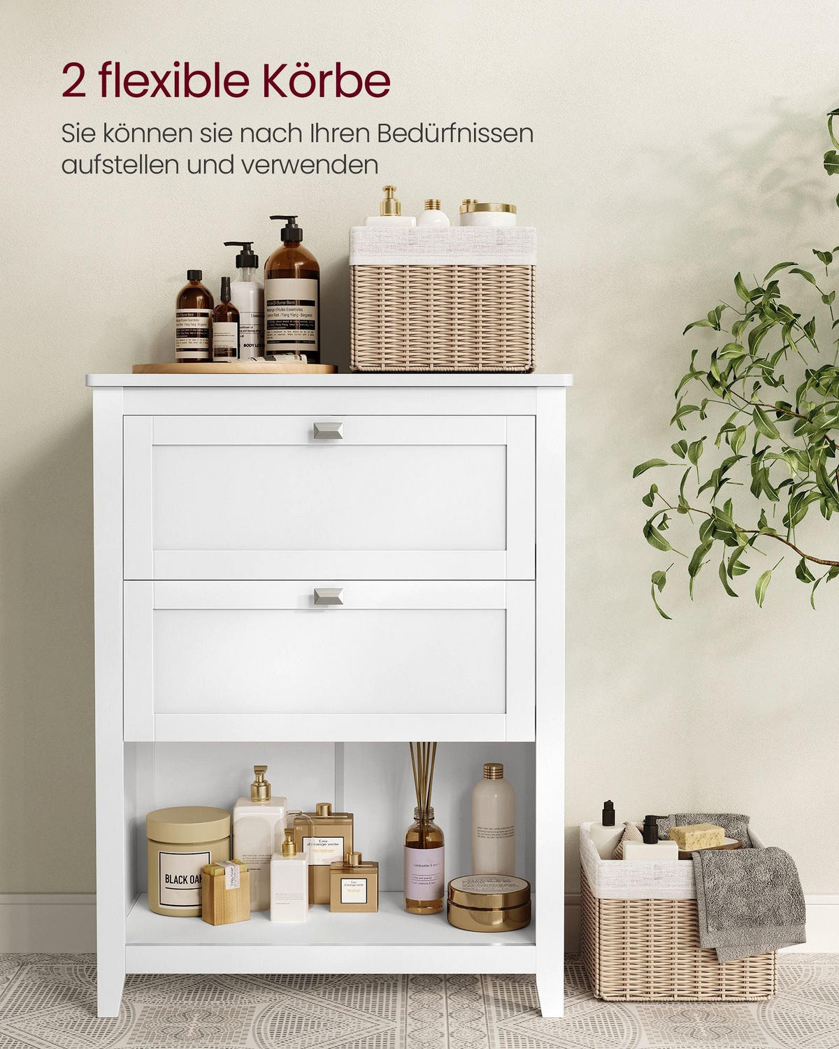 BADEZIMMERMÖBEL BISHKEK - Weiß, Holzwerkstoff (60/80/30cm) - Hansiro