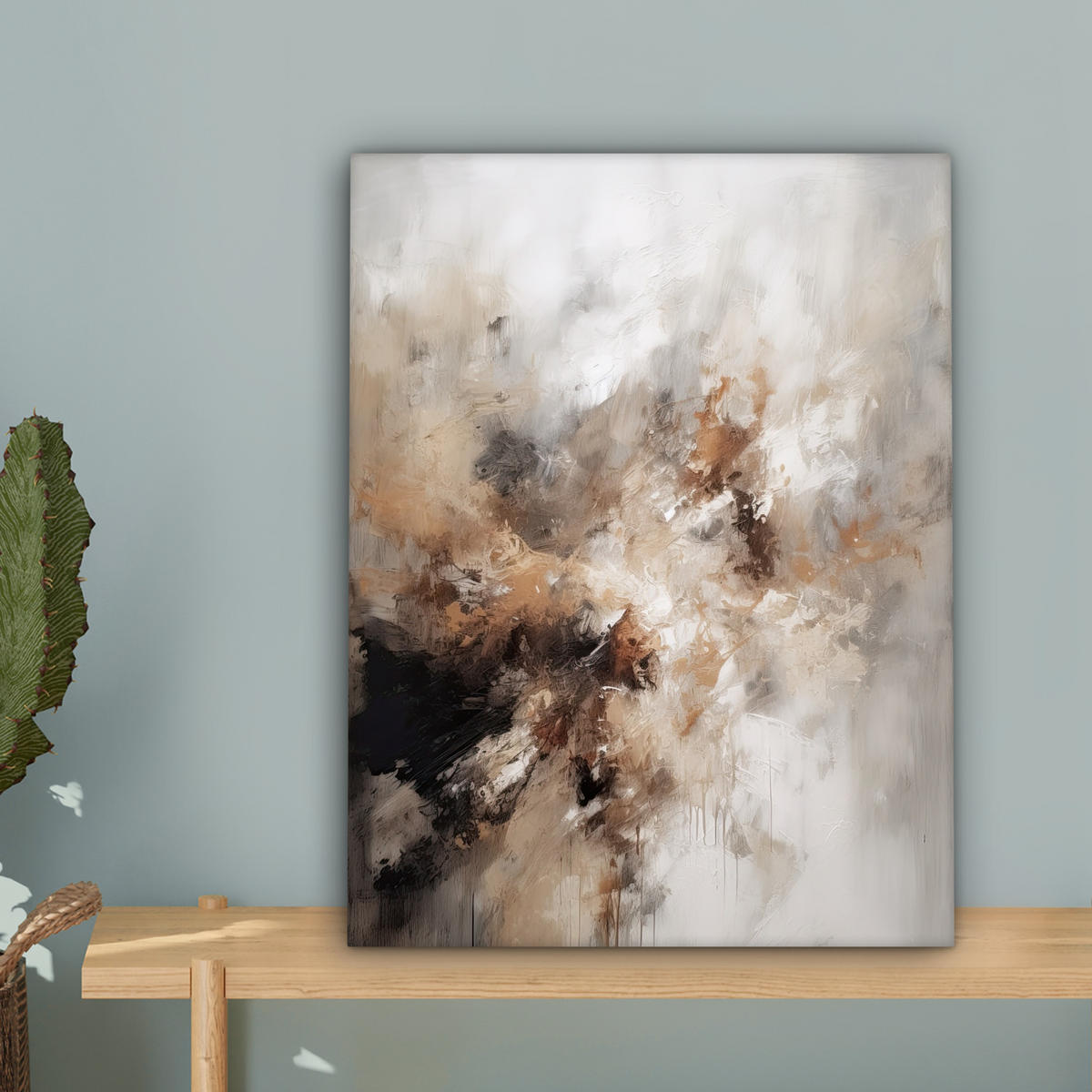 LEINWANDBILD - Farbe - Abstrakt - Beige - Kunst - 30x40 - Bilder - Greige, Textil (30/40cm) - MuchoWow