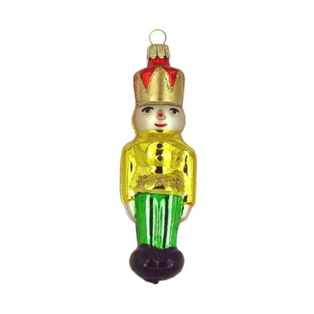 CHRISTBAUMSCHMUCK Kleiner Nussknacker rot gold 12 cm - Multicolor, Metall (0.1/12/0.1cm)