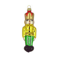 CHRISTBAUMSCHMUCK Kleiner Nussknacker rot gold 12 cm - Multicolor, Metall (0.1/12/0.1cm)