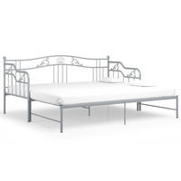 AUSZIEHSOFA BETTGESTELL GRAU METALL 90X200 CM - Grau, Metall - vidaXL