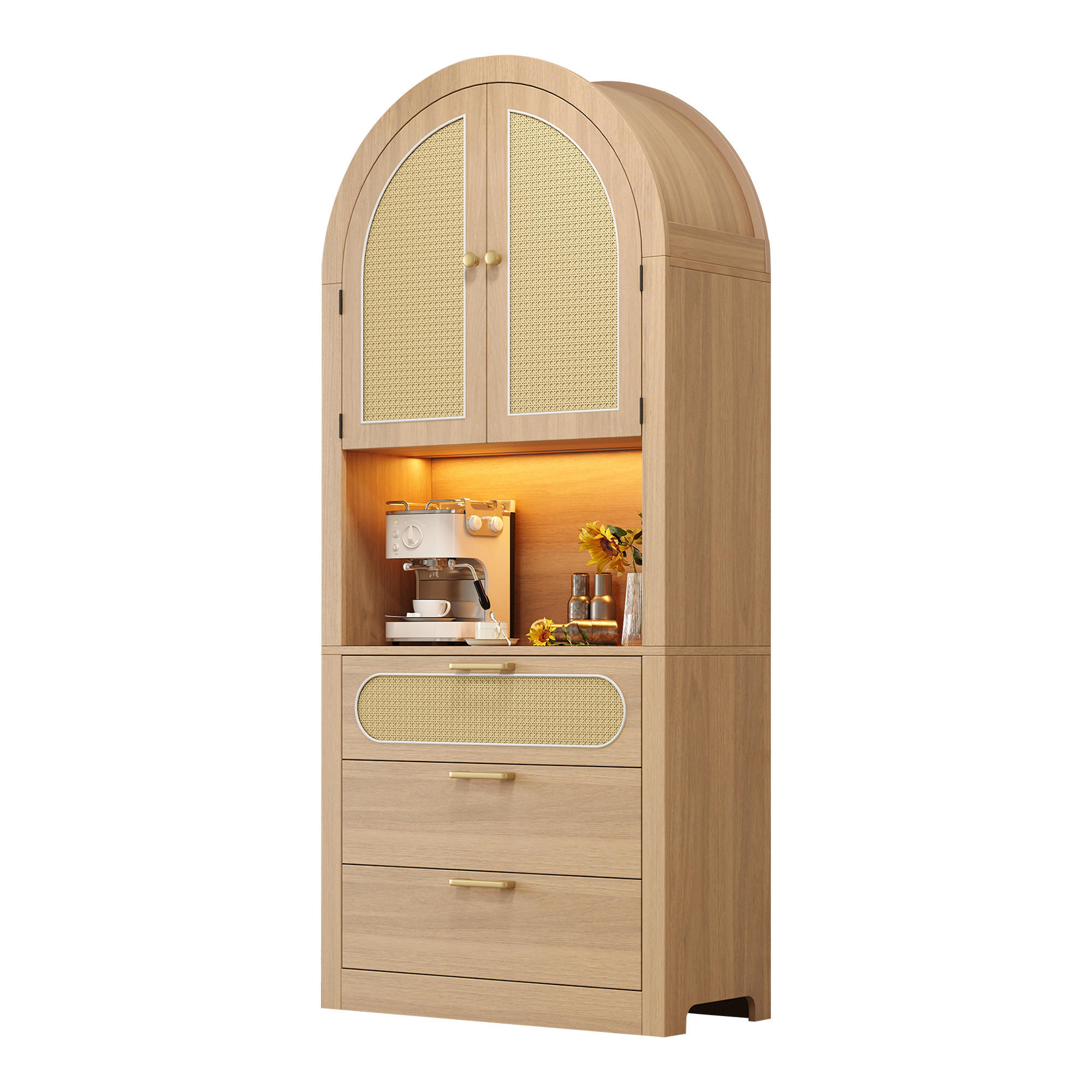 Evryae Seitenschrank Natur 80x180x35 cm