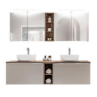 BADMÖBEL-SET 11-TLG. Puebla-56 - Beige, Holzwerkstoff (180/200/46cm) - Lomado