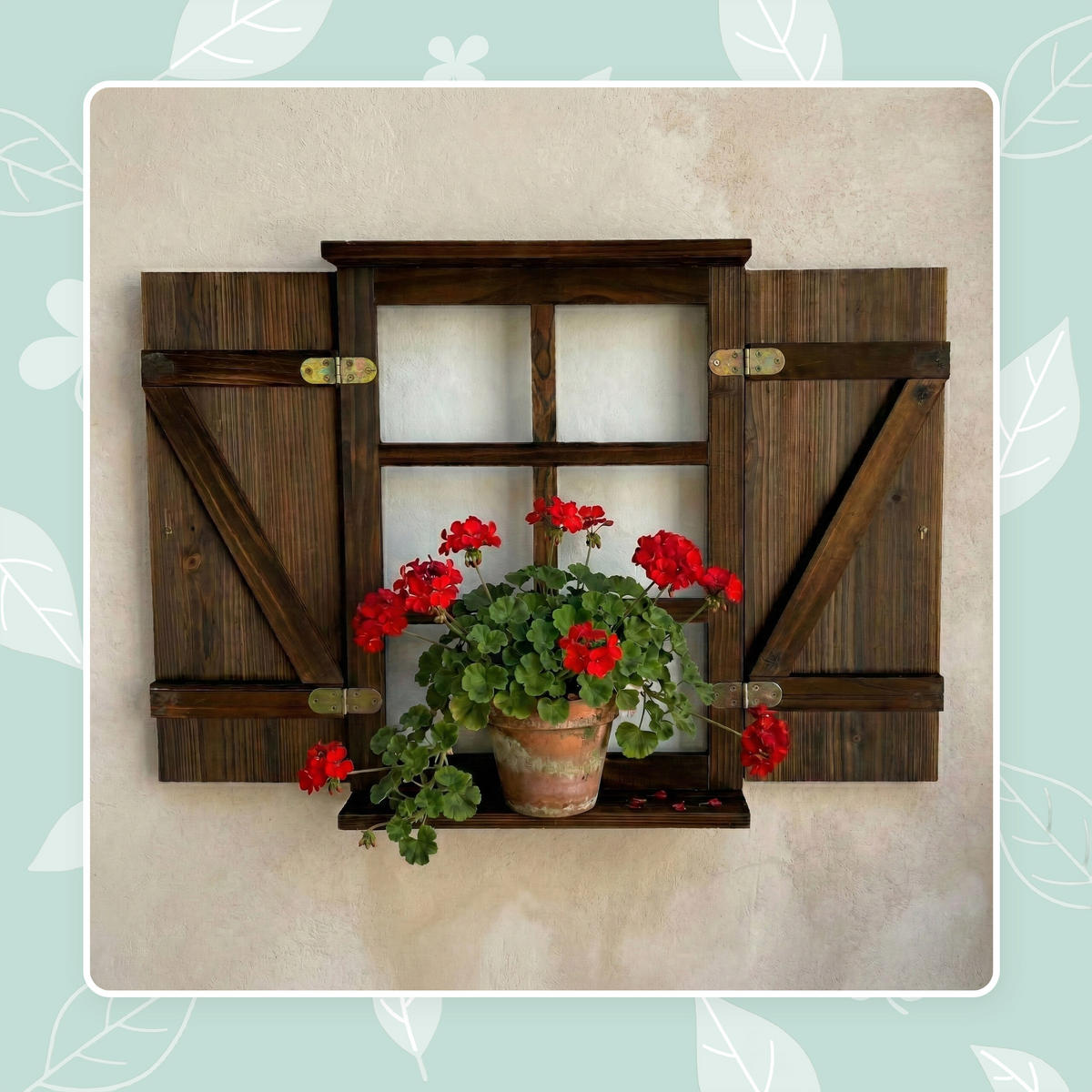 DEKORATIVNA okna - rjava, les (45/63/9.5cm) - Relaxdays