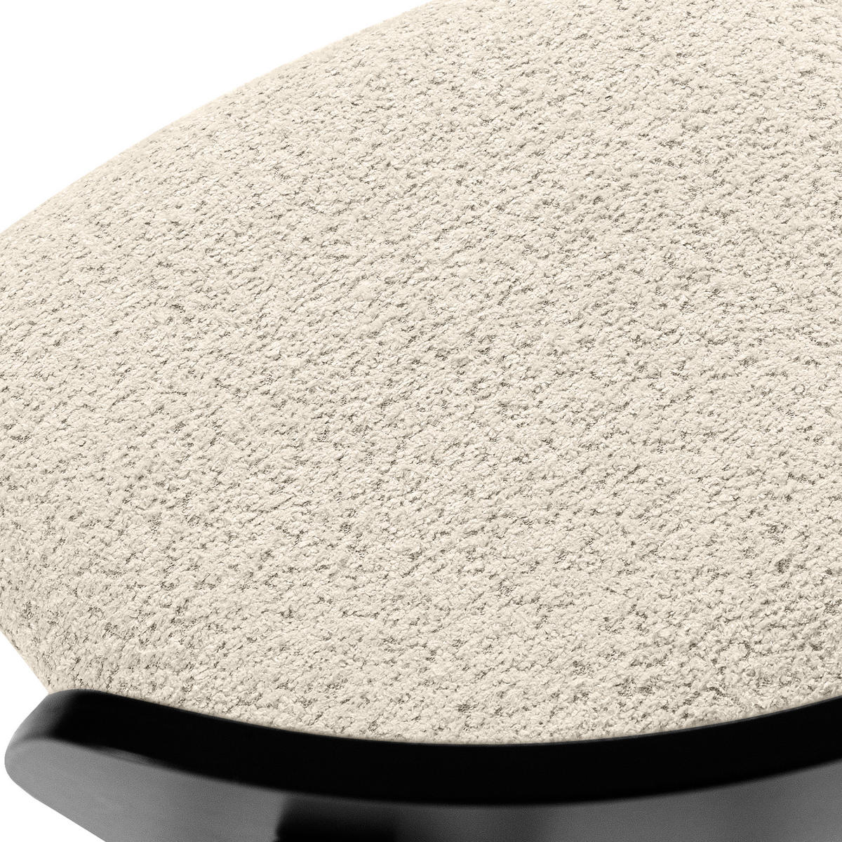 HOLZSTUHL VINIS Esszimmerstuhl, 2-er Set, Bouclé - Creme/Schwarz, Holz/Textil (47/80.5/45cm) - KONSIMO®