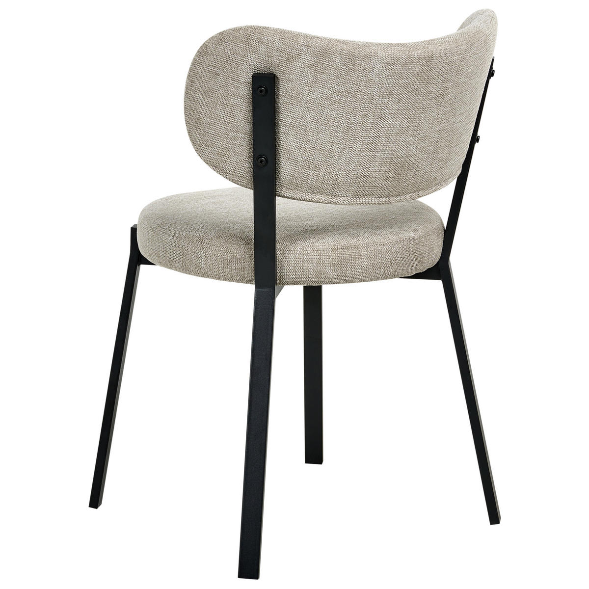 ESSZIMMERSTUHL 2er-Set Stoff Beige Bronte - Beige, Textil (49/76/46cm) - Beliani