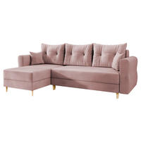 ECKSOFA Zako L - Naturfarben/Rosa, Holz/Textil (238/138cm) - MIRJAN24