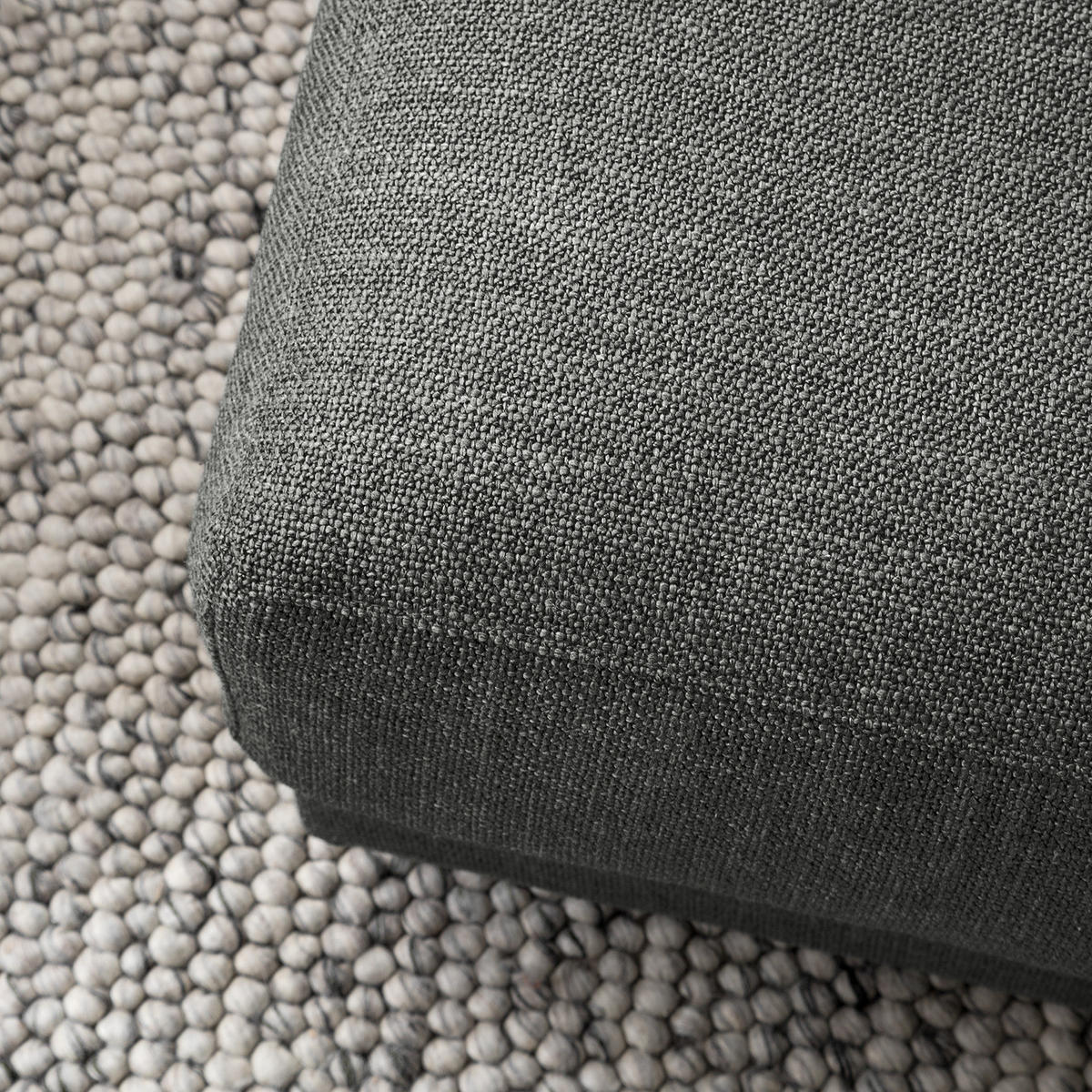 POLSTERHOCKER - Schwarz/Grau, Kunststoff/Textil (105/38/117cm) - home24