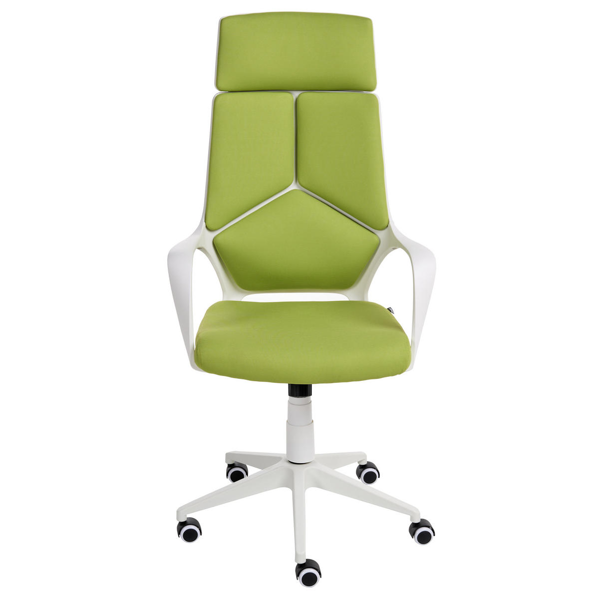 BÜROSTUHL Limettengrün Delight - Limette/Weiß, Textil (64/116/64cm) - Beliani