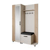 GARDEROBENSCHRANK Livia mit Aufhängern und Spiegel, Kaschmir, rechts - Kaschmir/Schwarz, Holzwerkstoff (137/207/42cm) - Beautysofa