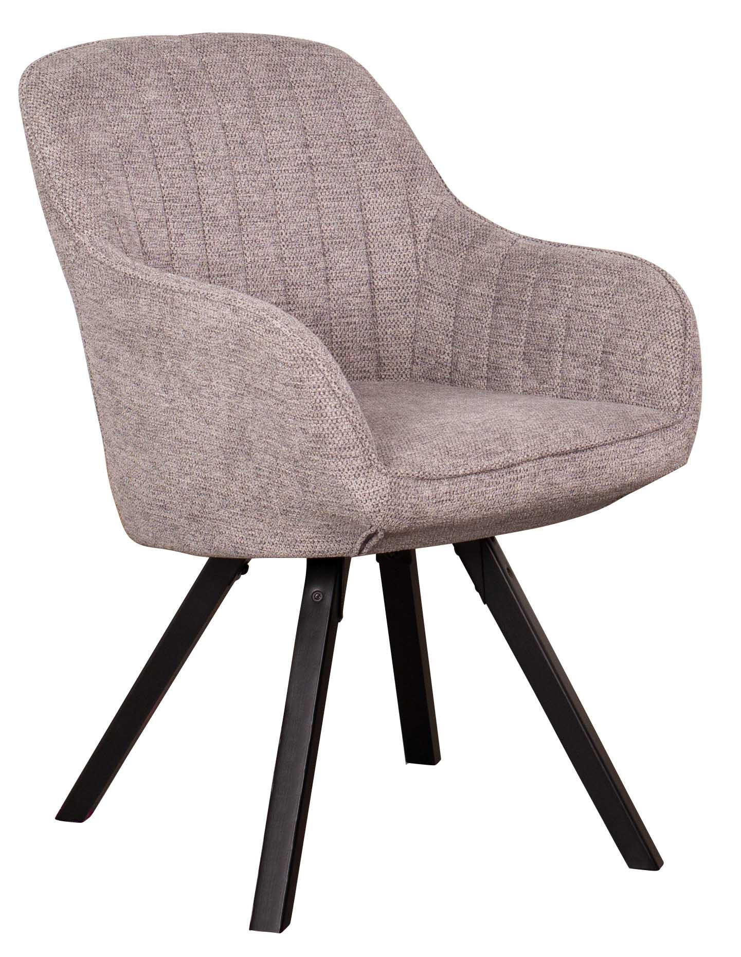 ESSZIMMERSTUHL Matera drehbar 59/84/61 cm - Hellgrau/Schwarz, Textil/Metall (59/84/61cm) - Mr. Deko