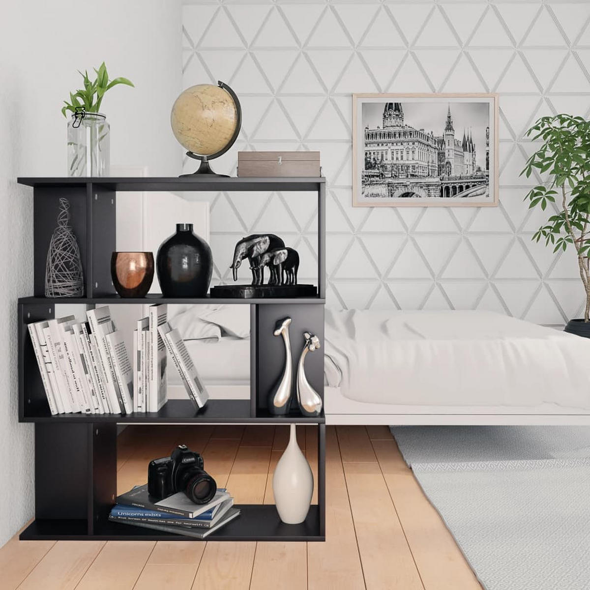 BÜCHERREGAL mit 3 Ebenen 80/24/96 cm aus Holzwerkstoff Schwarz - Schwarz, Holz (80/96/24cm) - vidaXL