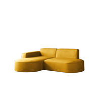 ECKSOFA Modena Modern Und Komfort Velours Stoff Salvador Links Gelb - Gelb, Holz/Textil (165/236cm) - Kaiser Möbel