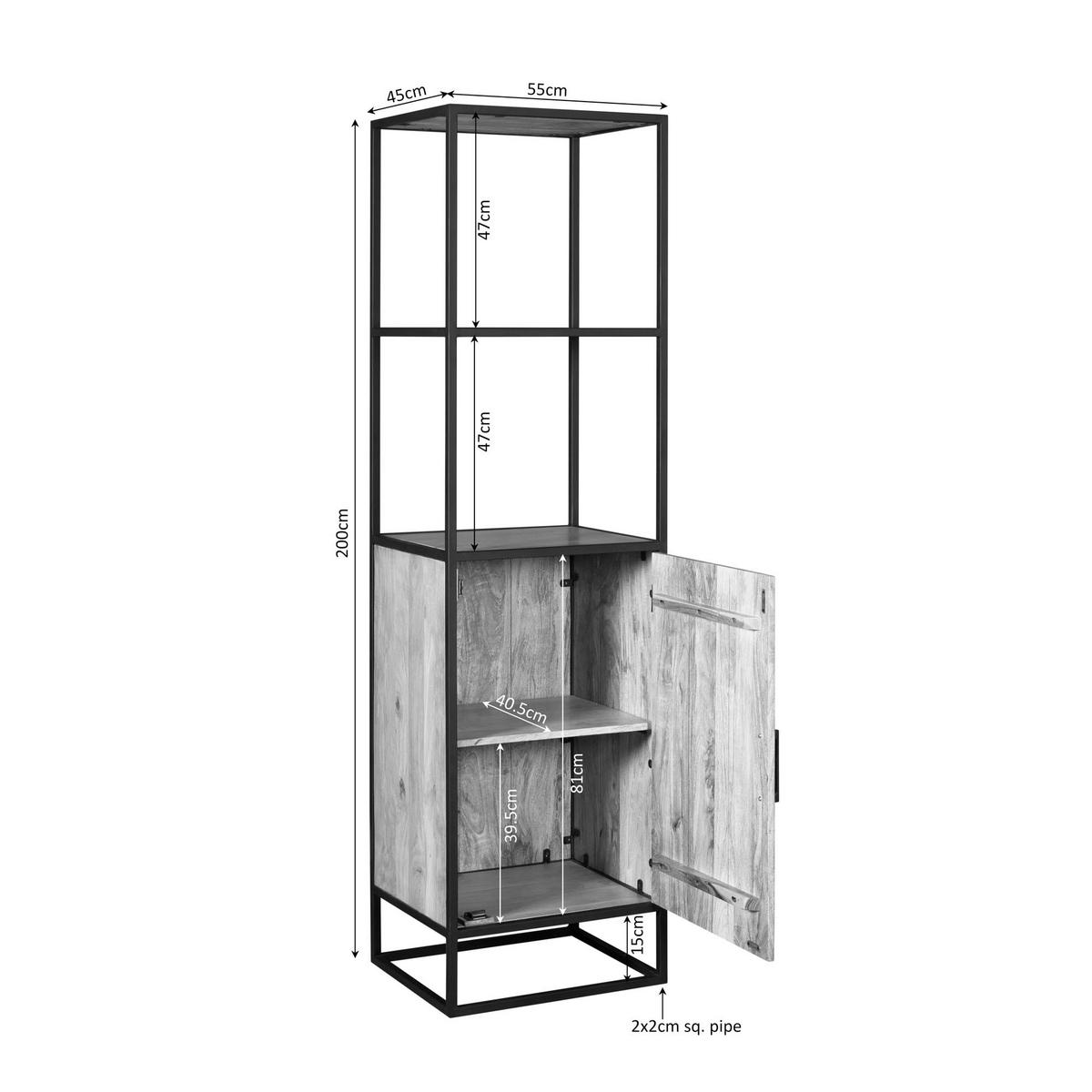 BÜCHERREGAL Dakota Braun 45/55/200 cm - Braun, Holz (55/200/45cm) - Starfurn