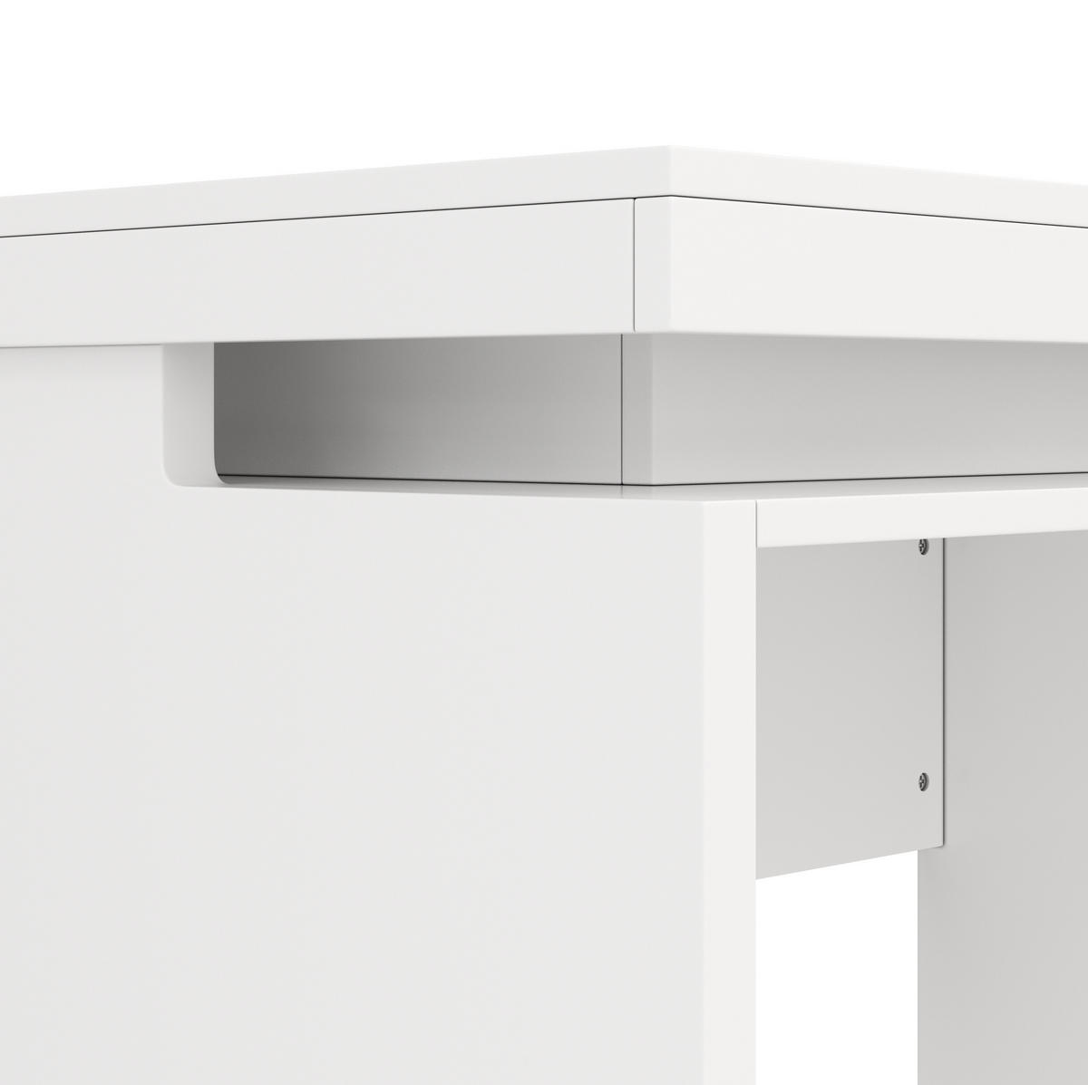 PSACÍ stůl 120/50/78,5 cm, MDF, bílý, s LED osvětlením a 3 zásuvkami - bílá, kompozitní dřevo (120/78.5/50cm) - BEAOK