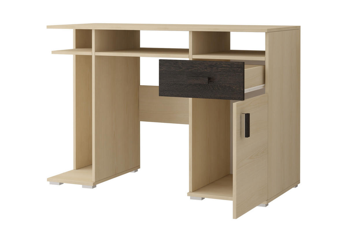 KINDERZIMMER-SET NICO Wohnwand 350/202 cm in Esche / Eiche Canterbury - Eichefarben/Eschefarben, Holzwerkstoff (350/202/52cm) - Deine Möbel 24