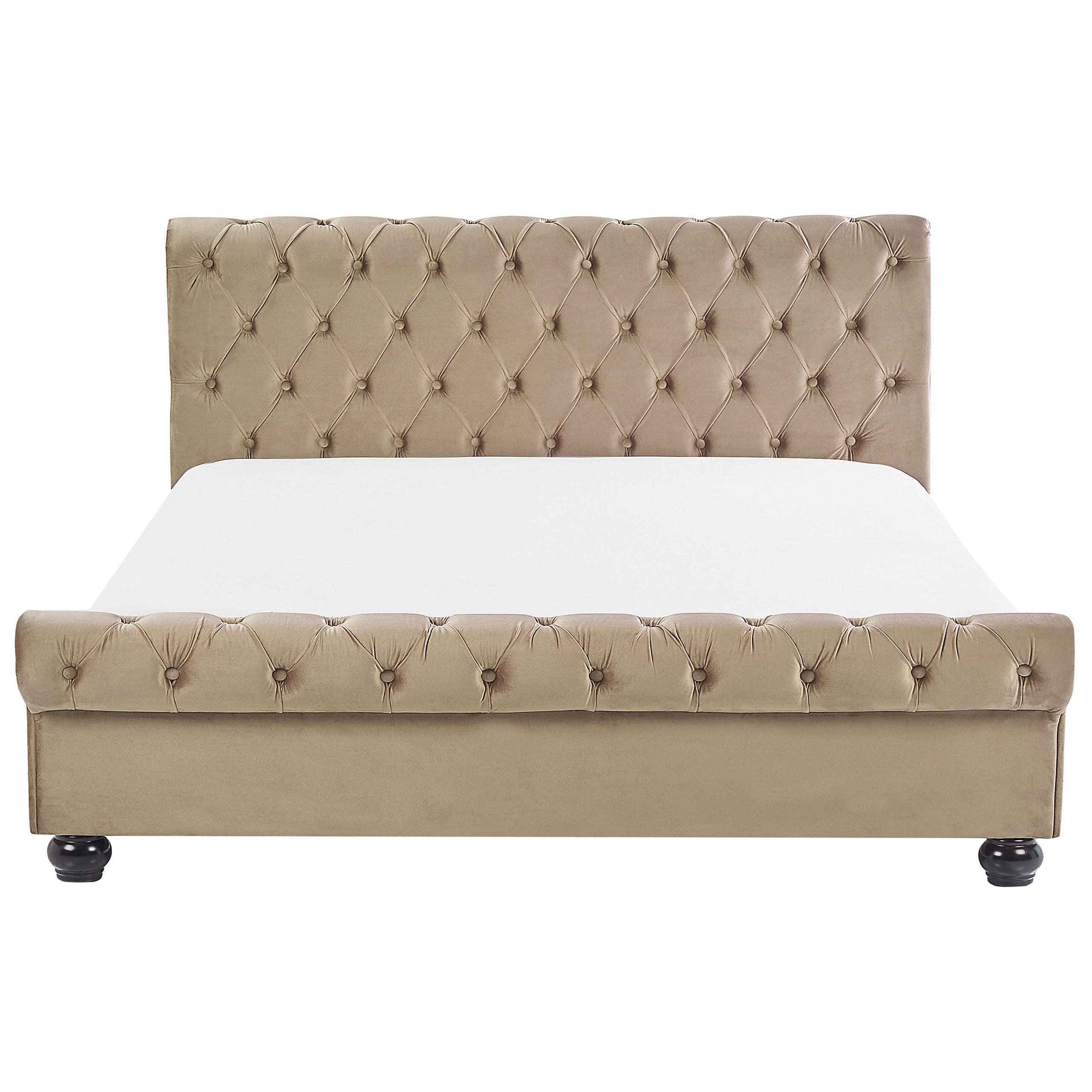 POLSTERBETT 180/200cm Beige Avallon - Beige, Textil (180/200cm) - Beliani