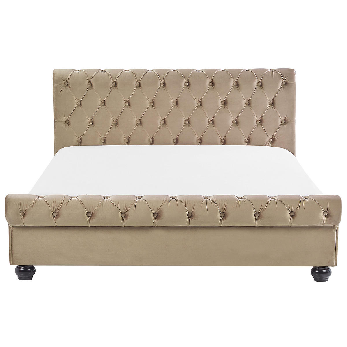 POLSTERBETT 180/200cm Beige Avallon - Beige, Textil (180/200cm) - Beliani