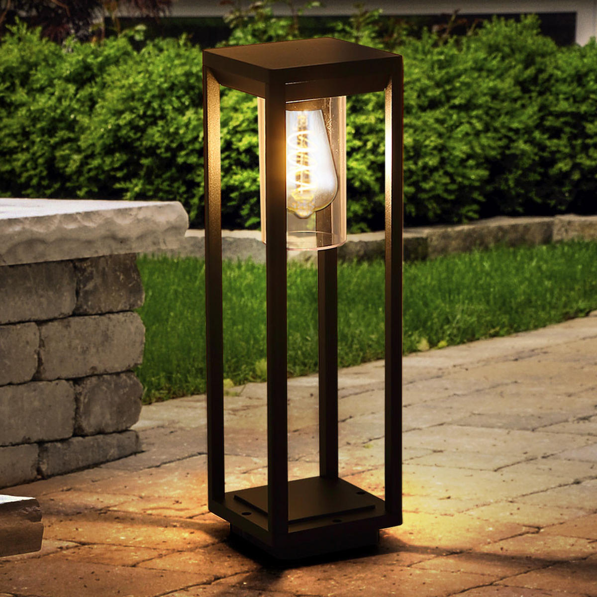 LED STEHLEUCHTE Alu Schwarz-matt - Schwarz, Metall (15/15/50cm)
