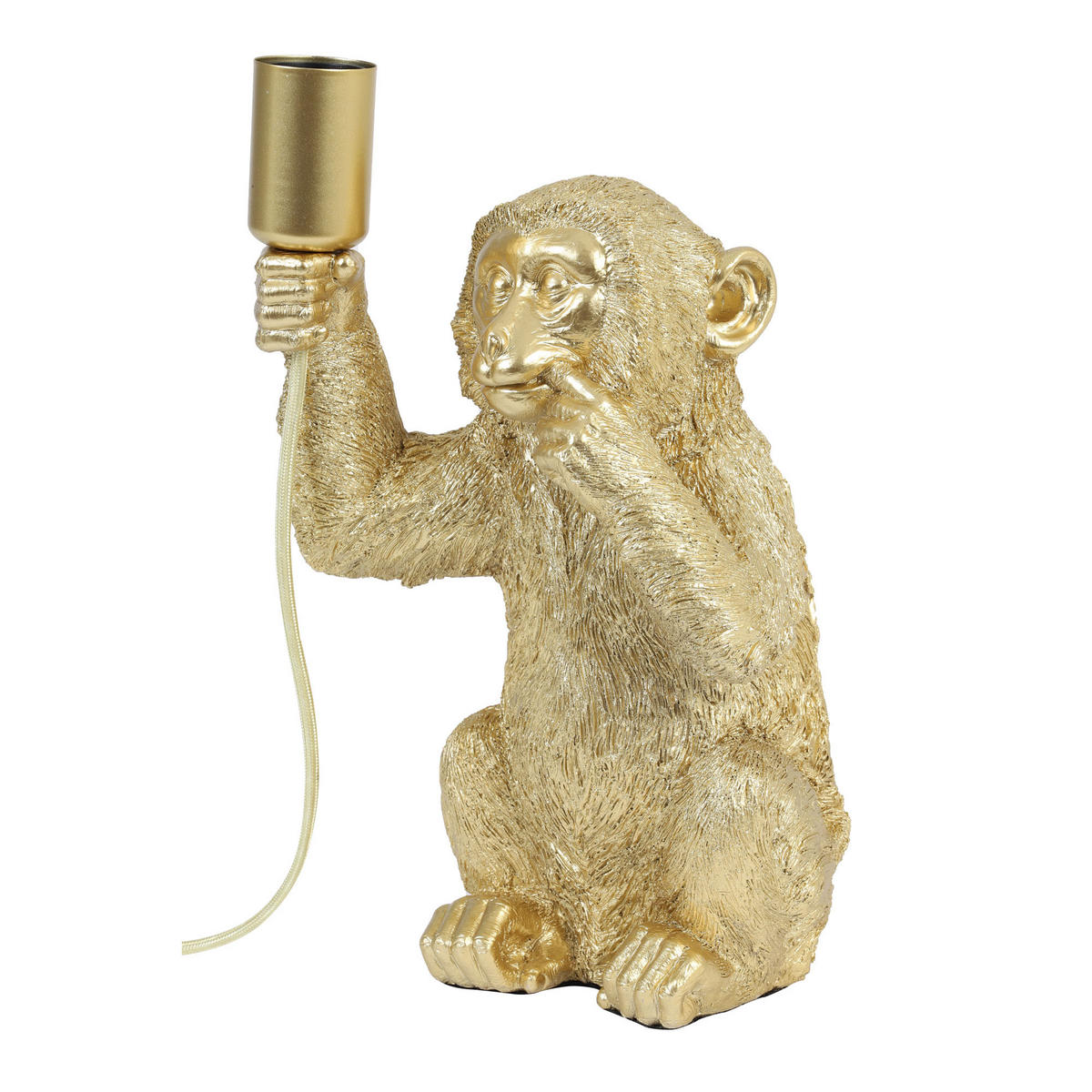 TISCHLAMPE Affe Gold 20/19,5/34 cm - Goldfarben, Kunststoff (20/19.5/34cm) - Light & Living