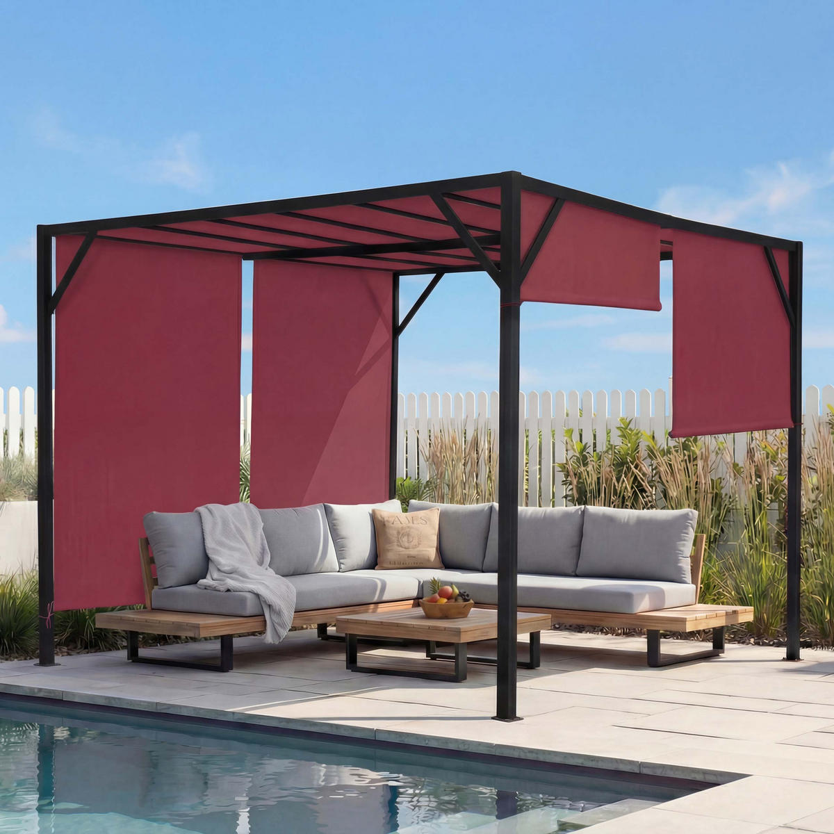 PERGOLA BEJA Bordeaux - Bordeaux, Metall (305/212/305cm) - MCW