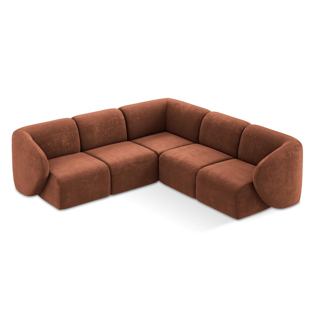 Thumbnail - Makamii Ecksofa, Terra cotta, Textil, Holzwerkstoff, 4-Sitzer, 251x251 cm, Hergestellt in Europa, Oeko-Tex®, Wohnzimmer,...