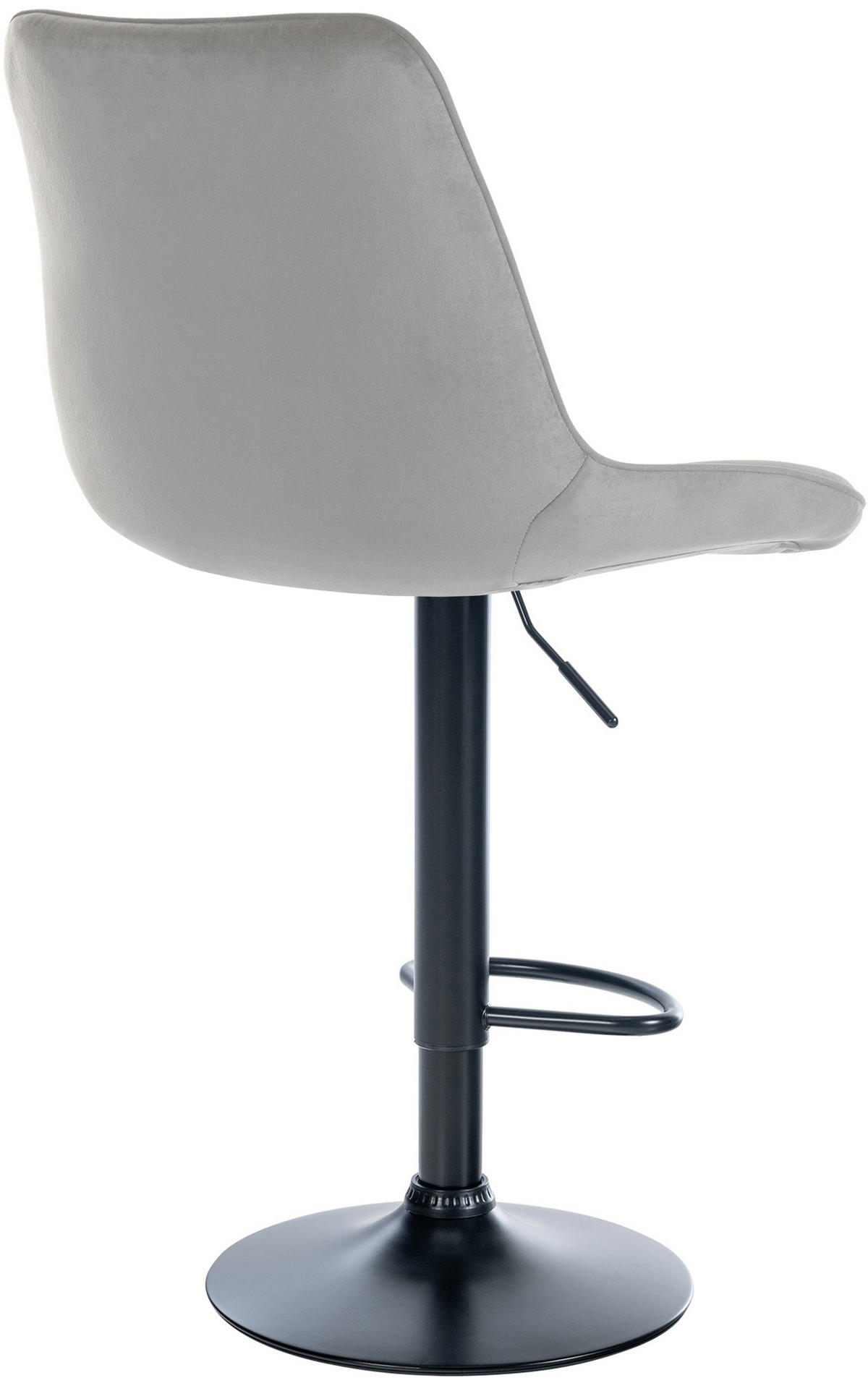 BARHOCKER Tolor Samt schwarz grau - Schwarz/Grau, Textil/Metall (49.5/112/50cm) - TPFLiving