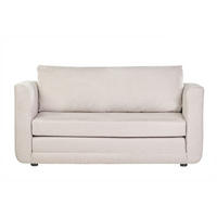 SCHLAFSOFA 2-Sitzer Beigefarben Samteffekt LEON - Creme, Textil (71/78/147cm) - Miliboo