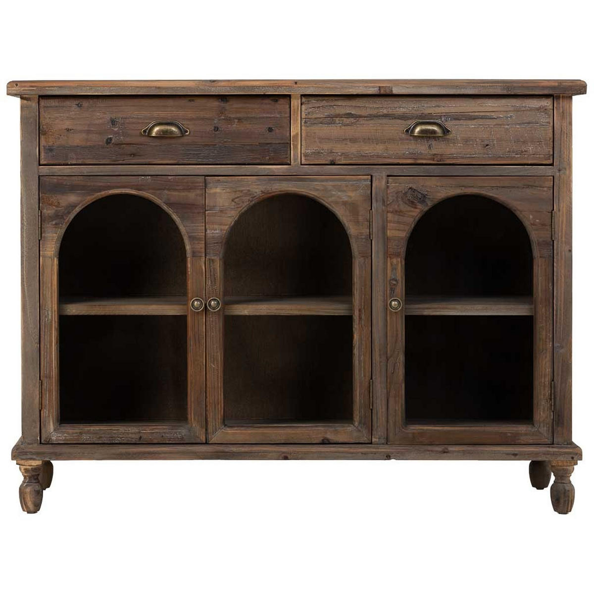 SIDEBOARD mit 2 schubladen und 3 türen 120x38x90 cm - Braun, Holz (120/90/38cm) - Wanderlust
