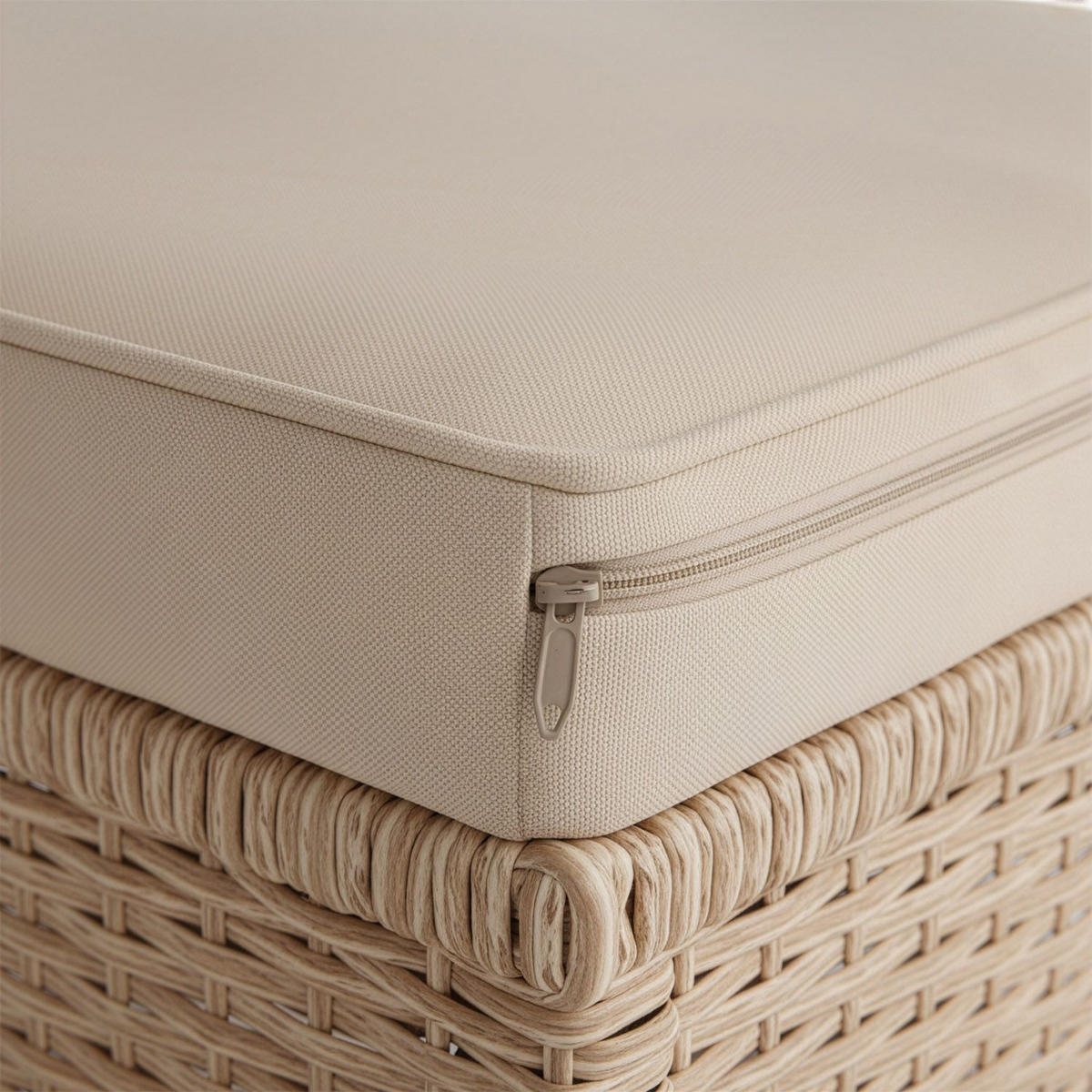 LOUNGEGARNITUR Manacor creme, sand inkl. Abdeckung - Beige, Kunststoff/Metall - Juskys