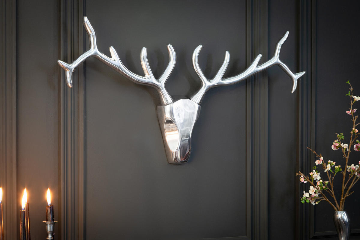 DEKORATION MATADOR Metall Silber 70 cm - Silberfarben, Metall (70/58/18cm) - riess-ambiente