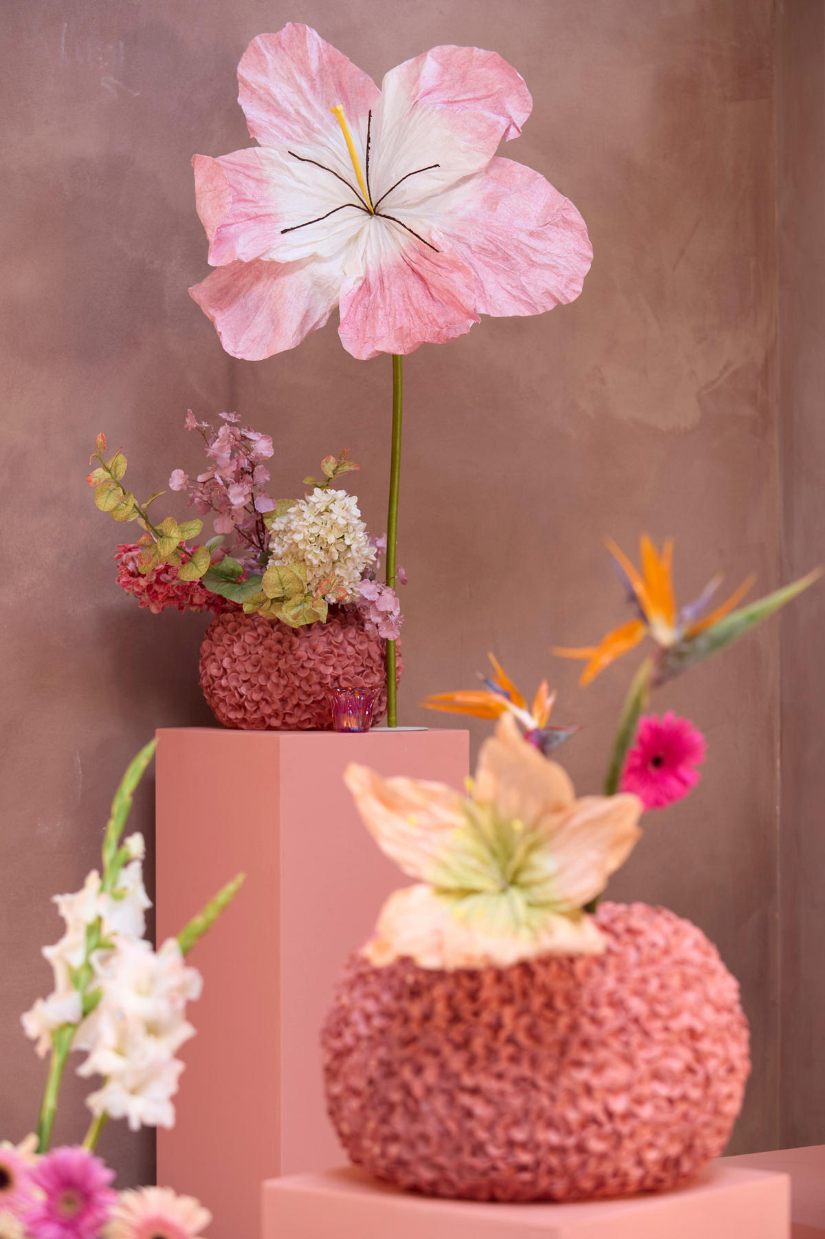 VASE Phylia Rot Ø38/23 cm - Rot, Kunststoff (23cm) - Light & Living
