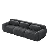 3-SITZER-SOFA DE-34149 mit Tiefsitz Grau - Grau, Textil (104/291cm) - ComfortXL