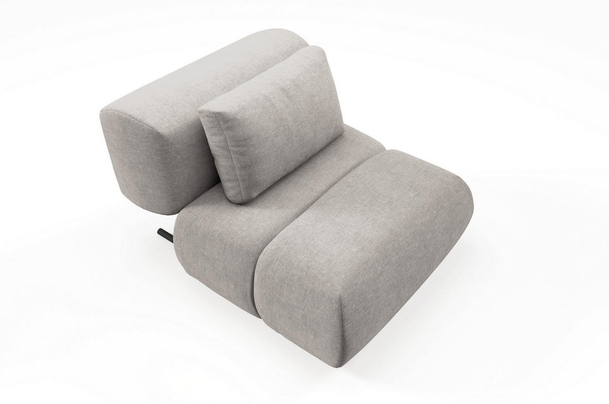 SESSEL ATOMO, Modern Polstersessel Loungesessel, Chenille-Stoff Beige - Beige, Holz/Metall (98/82/134cm) - MASSENO