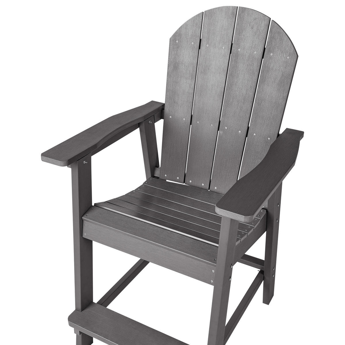 GARTEN-BARSTUHL Grau Adirondack - Grau, Kunststoff (58/124/71cm) - Beliani